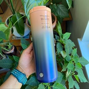 Starbucks Ombre Stainless Steel Peach Blue Tumbler Limited collectible new